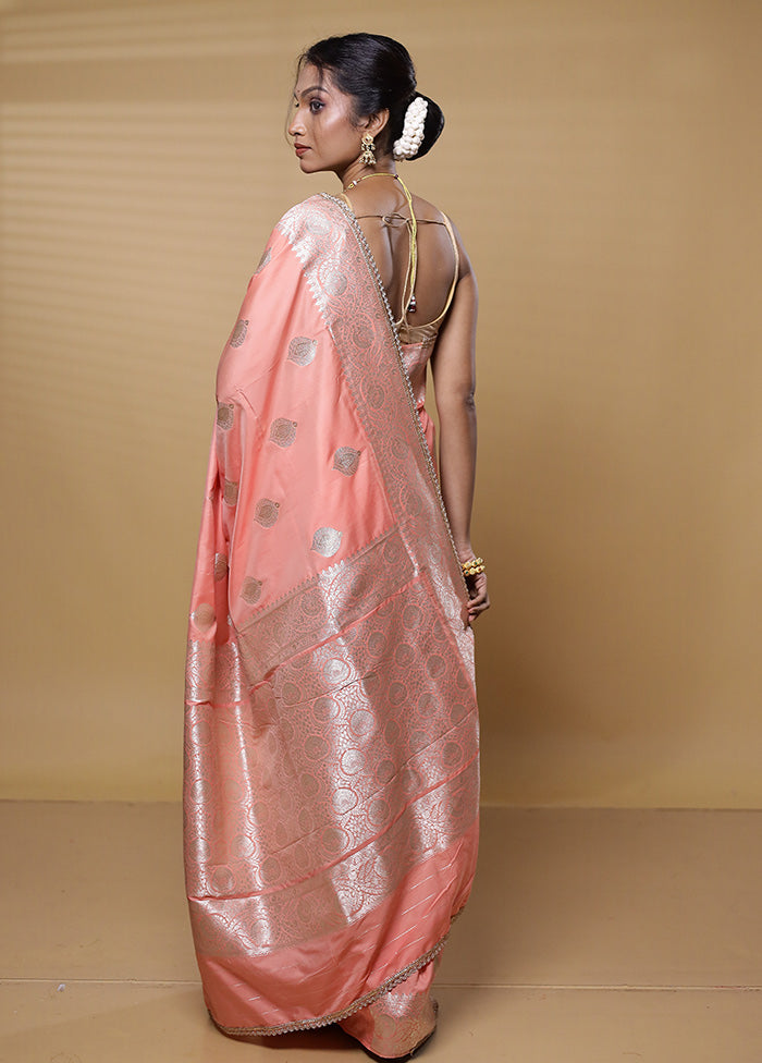 Pink Dupion Silk Saree With Blouse Piece