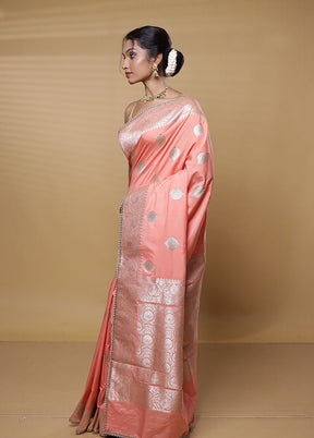 Pink Dupion Silk Saree With Blouse Piece