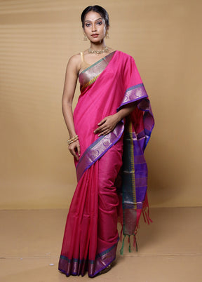 Pink Kota Cotton Saree With Blouse Piece