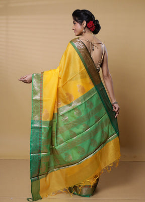 Yellow Kota Cotton Saree With Blouse Piece