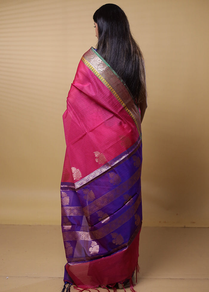 Pink Kota Cotton Saree With Blouse Piece