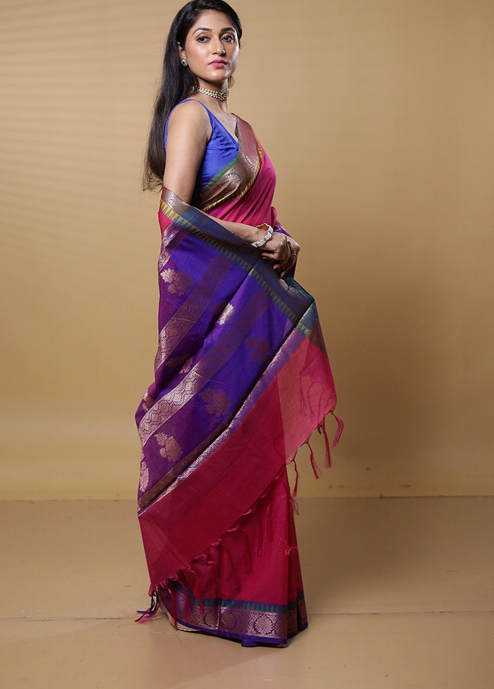 Pink Kota Cotton Saree With Blouse Piece