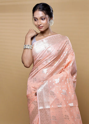 Pink Dupion Silk Saree With Blouse Piece