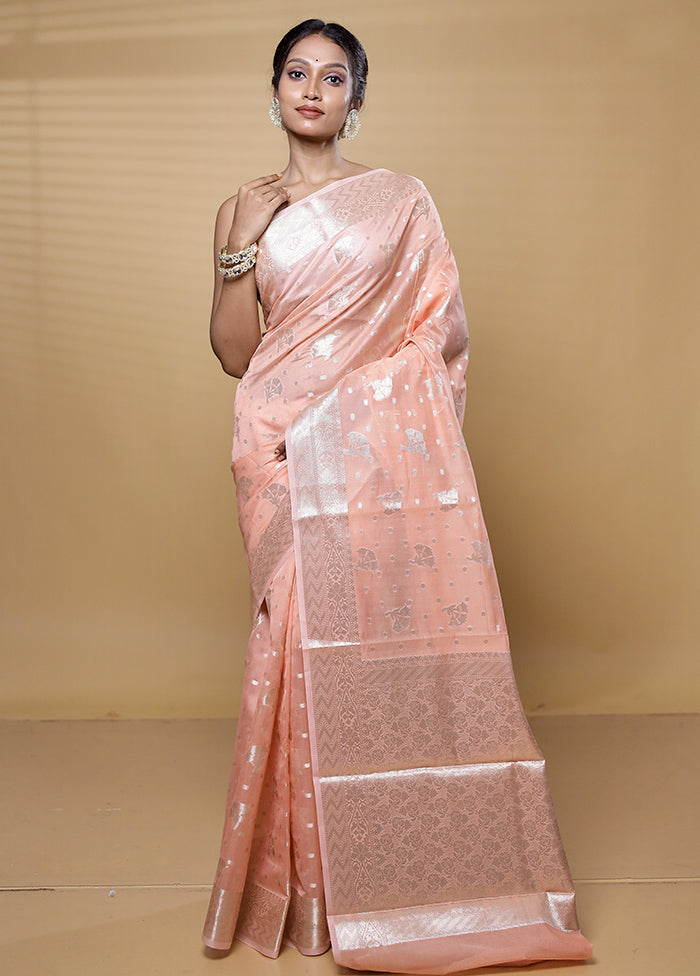 Pink Dupion Silk Saree With Blouse Piece