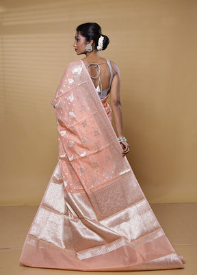 Pink Dupion Silk Saree With Blouse Piece