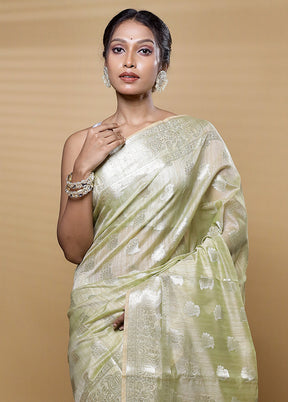 Green Organza Saree With Blouse Piece