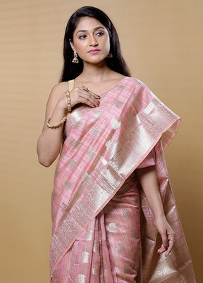 Pink Organza Saree With Blouse Piece