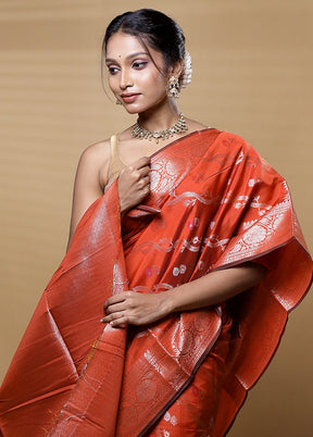 Grey Dupion Silk Saree With Blouse Piece