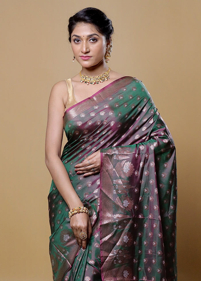 Pink Dupion Silk Saree With Blouse Piece