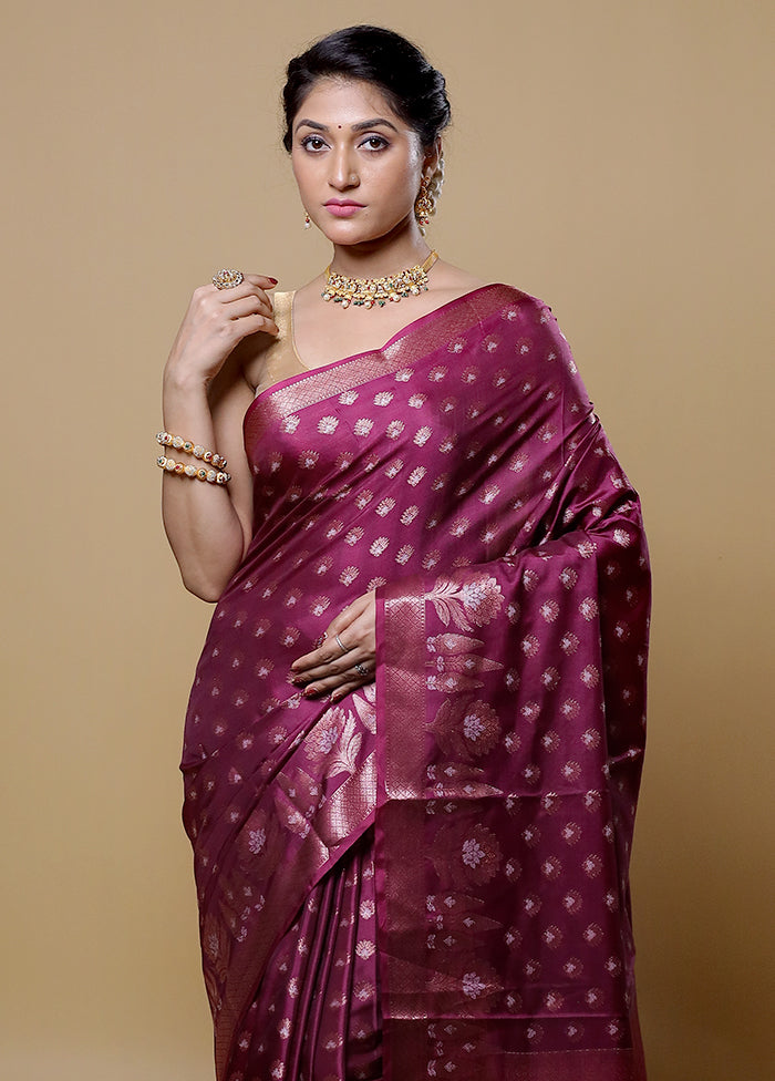 Pink Dupion Silk Saree With Blouse Piece