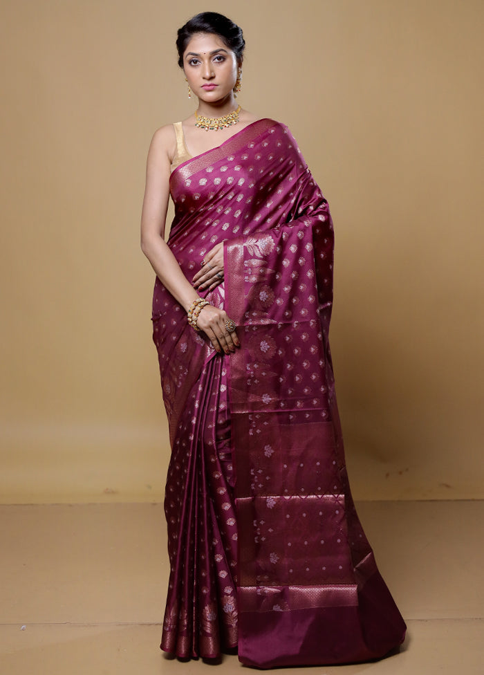 Pink Dupion Silk Saree With Blouse Piece