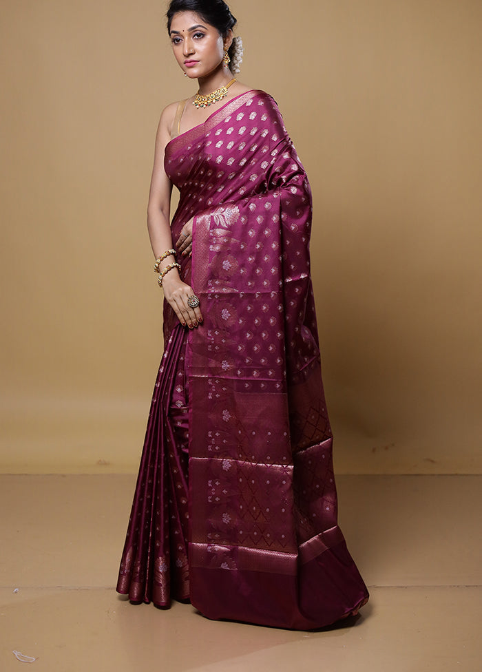 Pink Dupion Silk Saree With Blouse Piece