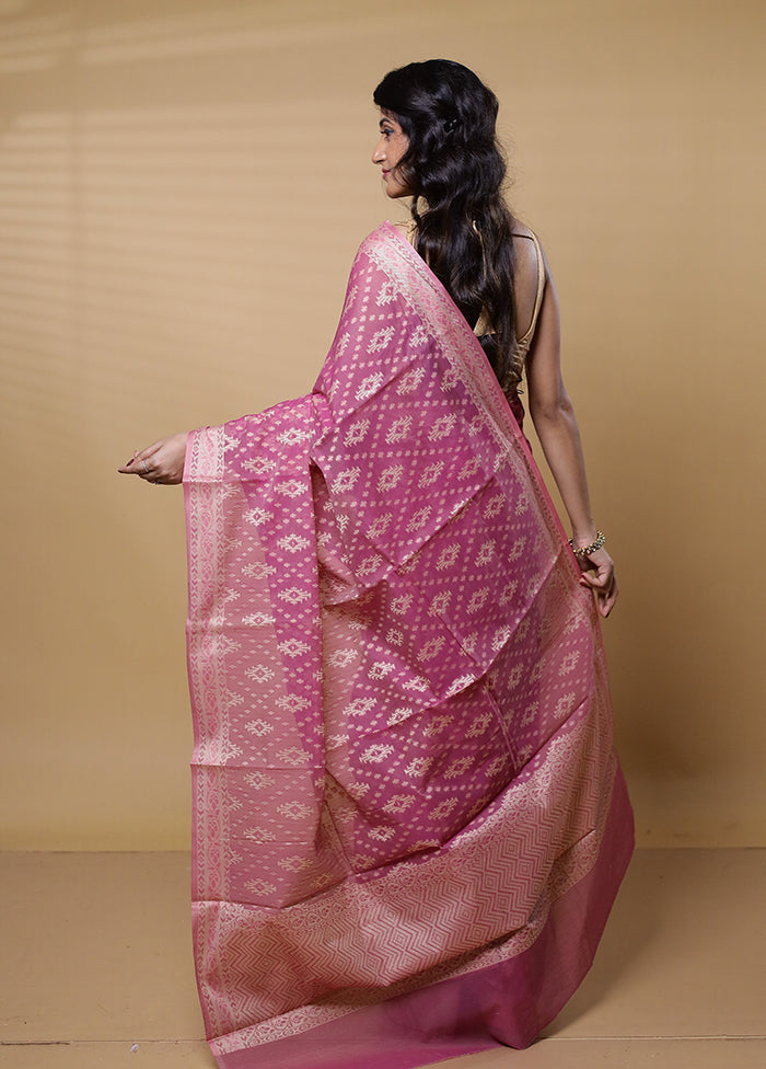 Purple Cotton Saree With Blouse Piece