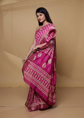 Cream Tussar Silk Saree With Blouse Piece