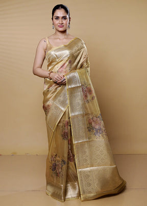 Gold Tissue Silk Saree With Blouse Piece