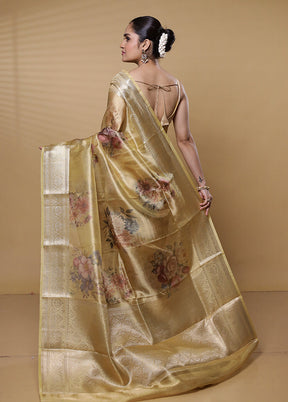 Gold Tissue Silk Saree With Blouse Piece