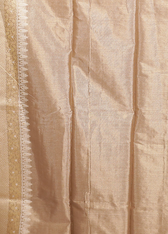 Cream Tissue Silk Saree With Blouse Piece