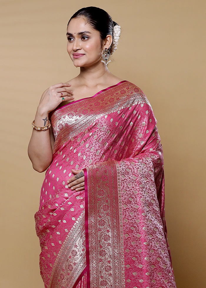 Pink Tanchoi Silk Saree With Blouse Piece