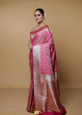 Pink Tanchoi Silk Saree With Blouse Piece