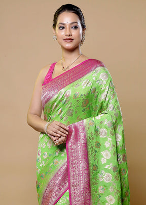 Green Georgette Saree With Blouse Piece