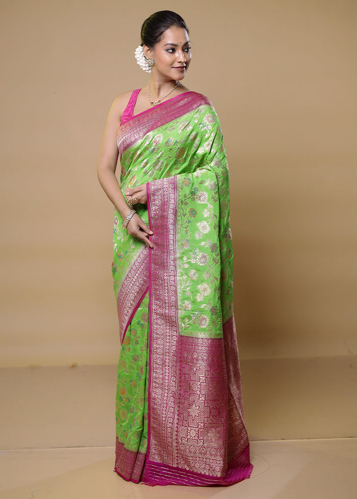 Green Georgette Saree With Blouse Piece