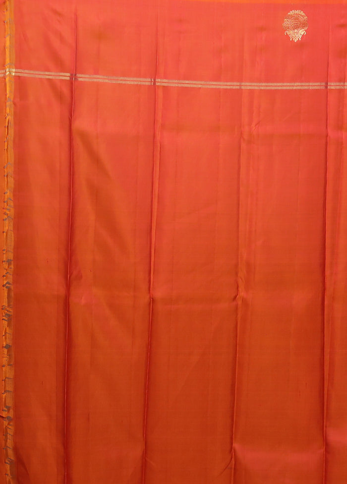 Green Handloom Kanjivaram Pure Silk Saree With Blouse Piece