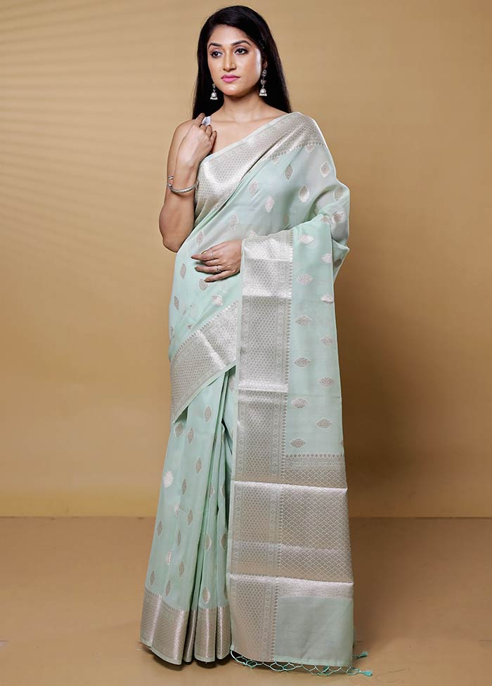 Grey Kora Silk Saree With Blouse Piece