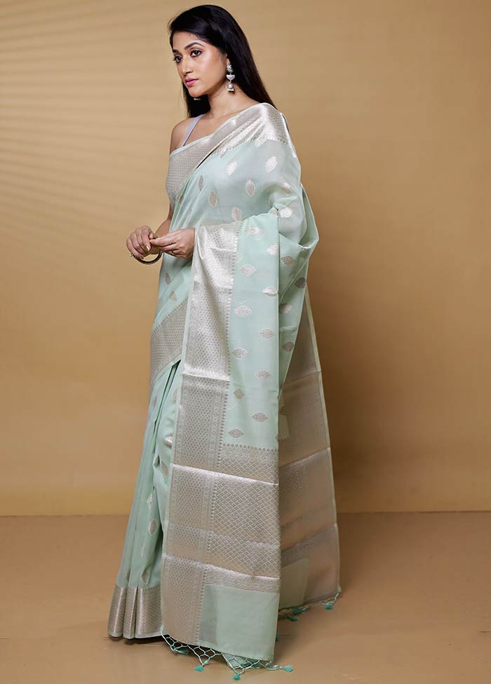 Grey Kora Silk Saree With Blouse Piece