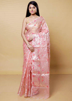 Pink Organza Saree With Blouse Piece