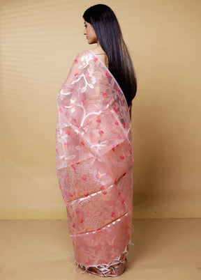 Pink Organza Saree With Blouse Piece