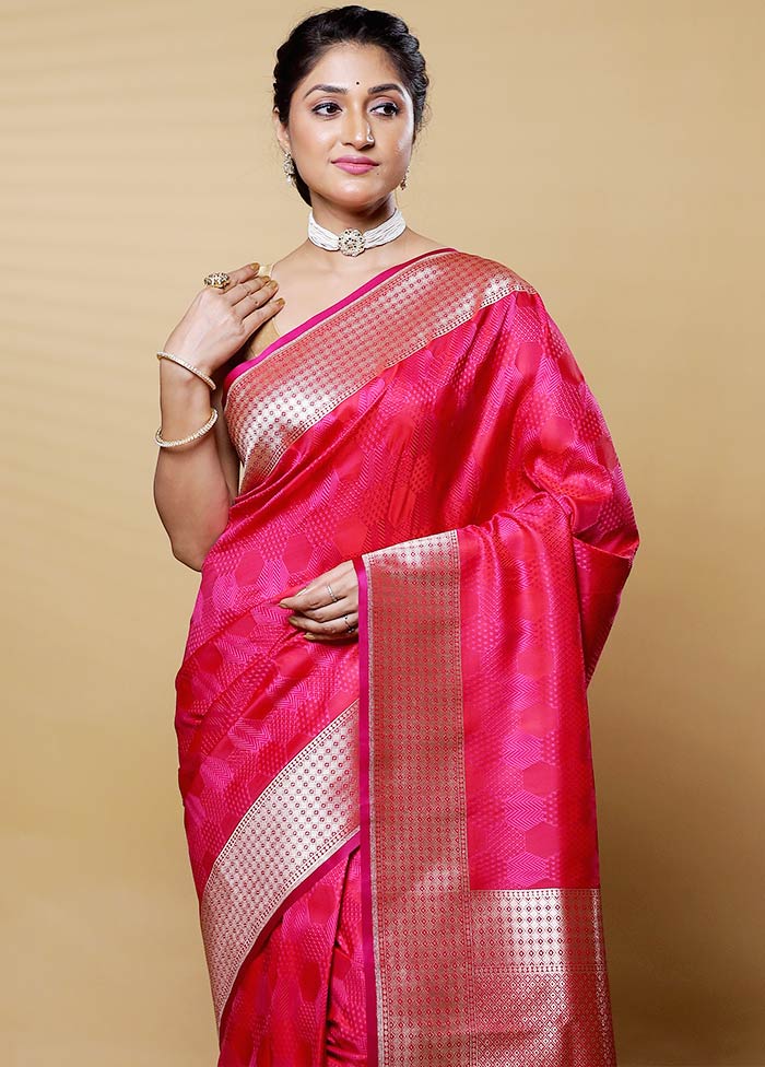 Pink Tanchoi Silk Saree With Blouse Piece