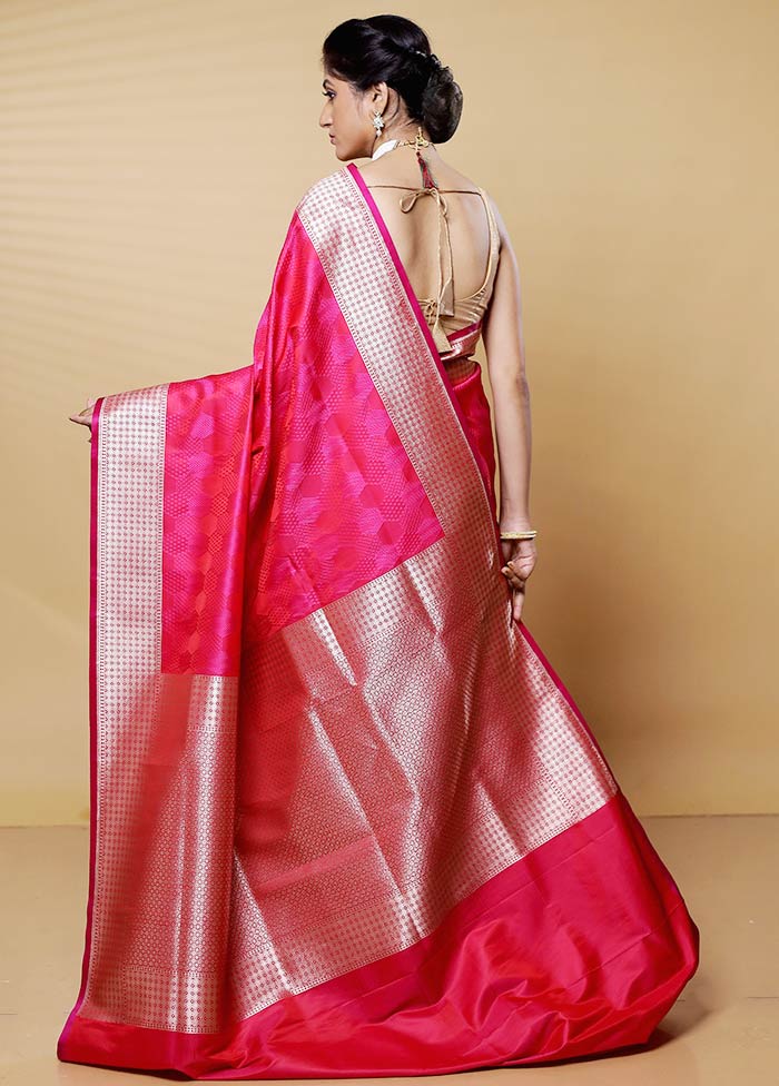 Pink Tanchoi Silk Saree With Blouse Piece