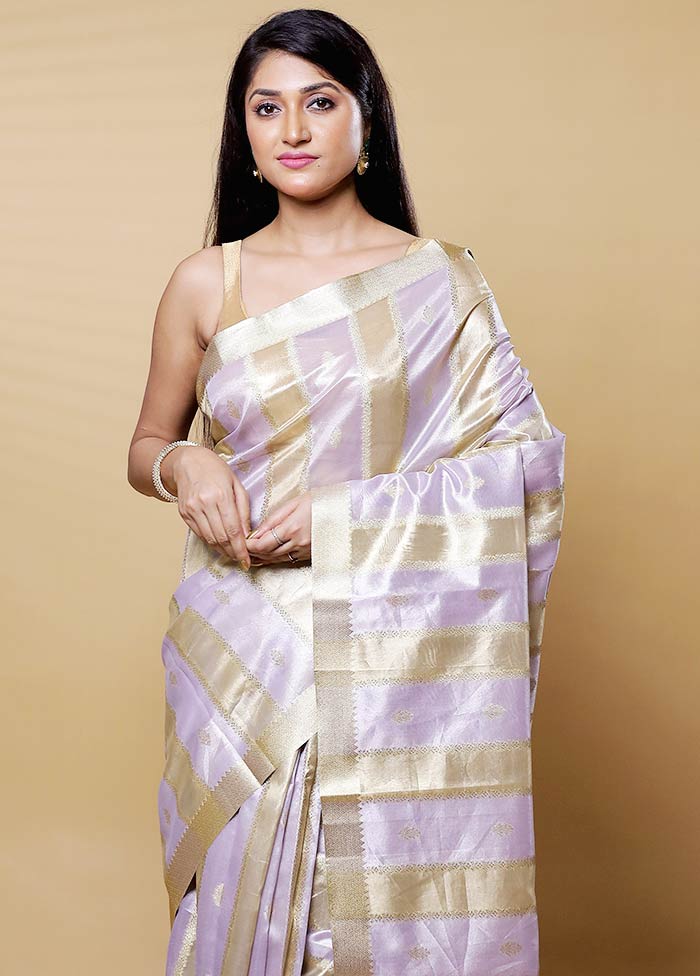 Purple Tissue Silk Saree With Blouse Piece