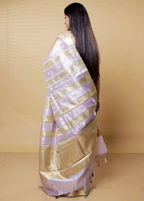 Purple Tissue Silk Saree With Blouse Piece