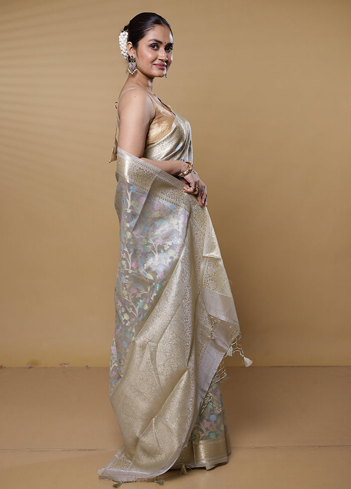 Gold Tissue Silk Saree With Blouse Piece