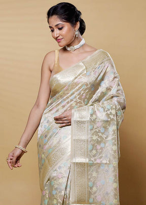 Gold Tissue Silk Saree With Blouse Piece