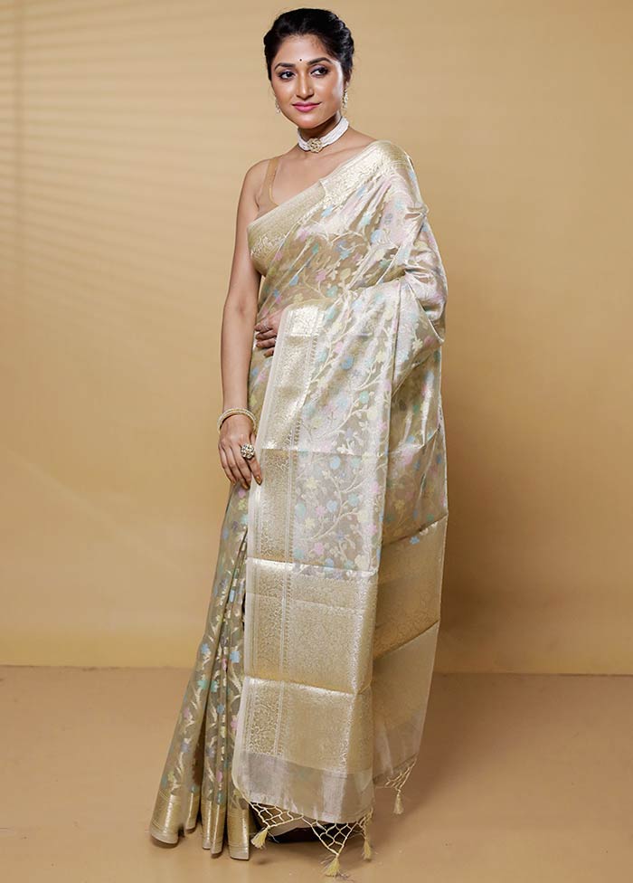 Gold Tissue Silk Saree With Blouse Piece