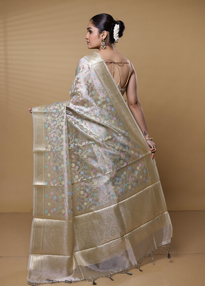 Gold Tissue Silk Saree With Blouse Piece