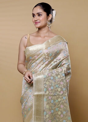 Gold Tissue Silk Saree With Blouse Piece