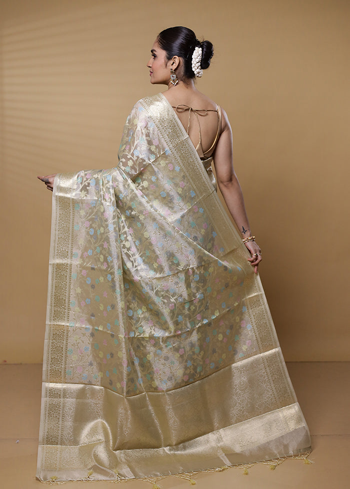 Gold Tissue Silk Saree With Blouse Piece