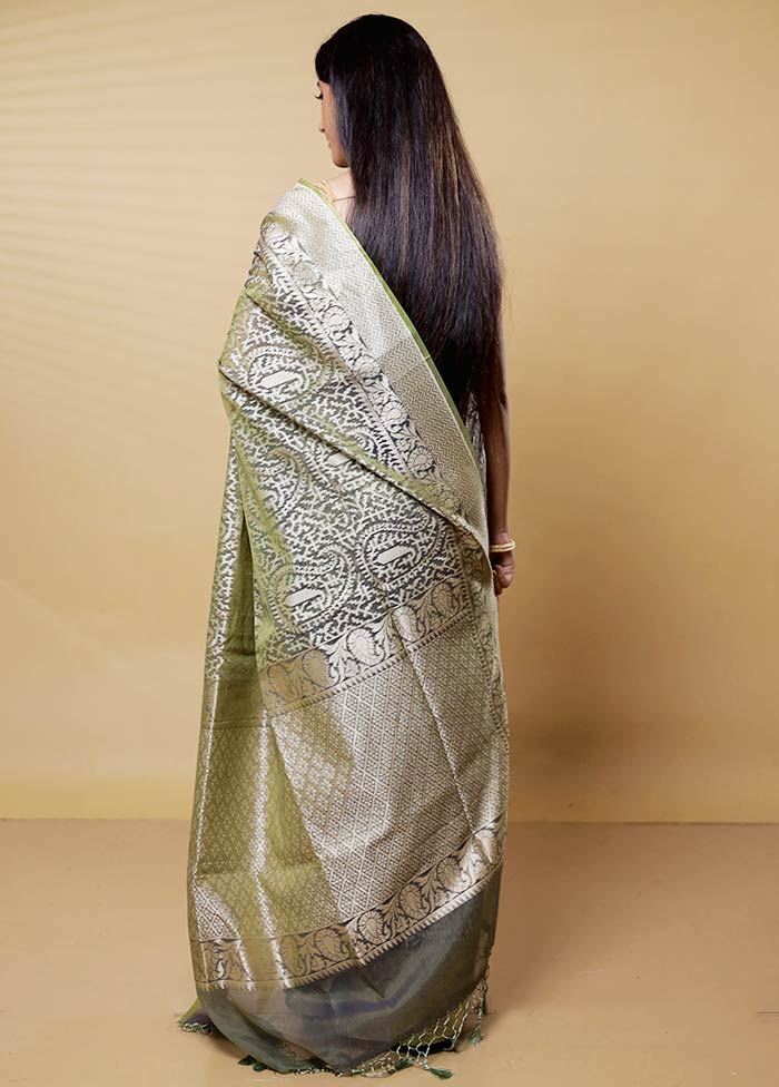 Grey Kora Silk Saree With Blouse Piece