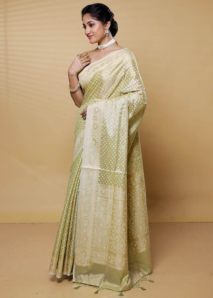 Green Kora Silk Saree With Blouse Piece