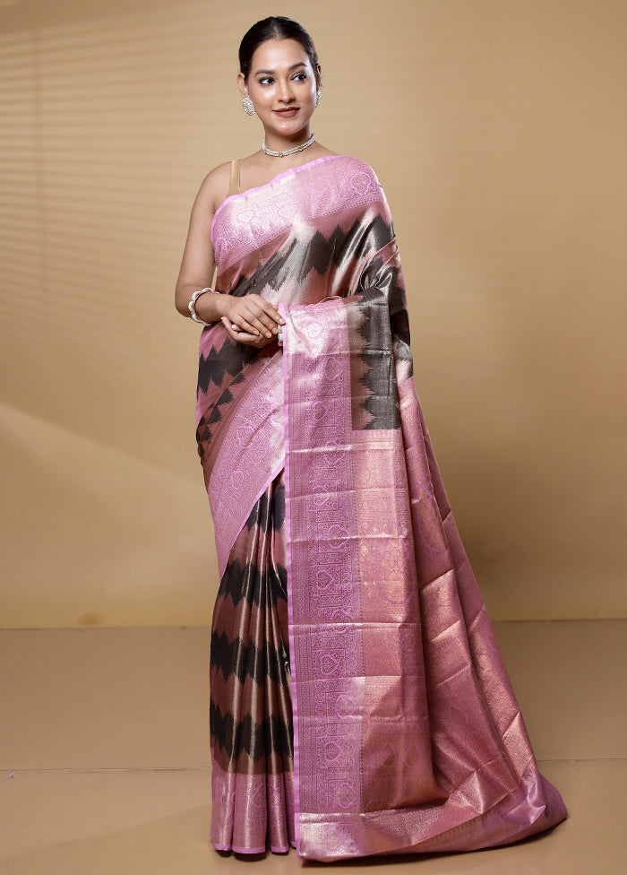 Gold Kanjivaram Silk Saree With Blouse Piece