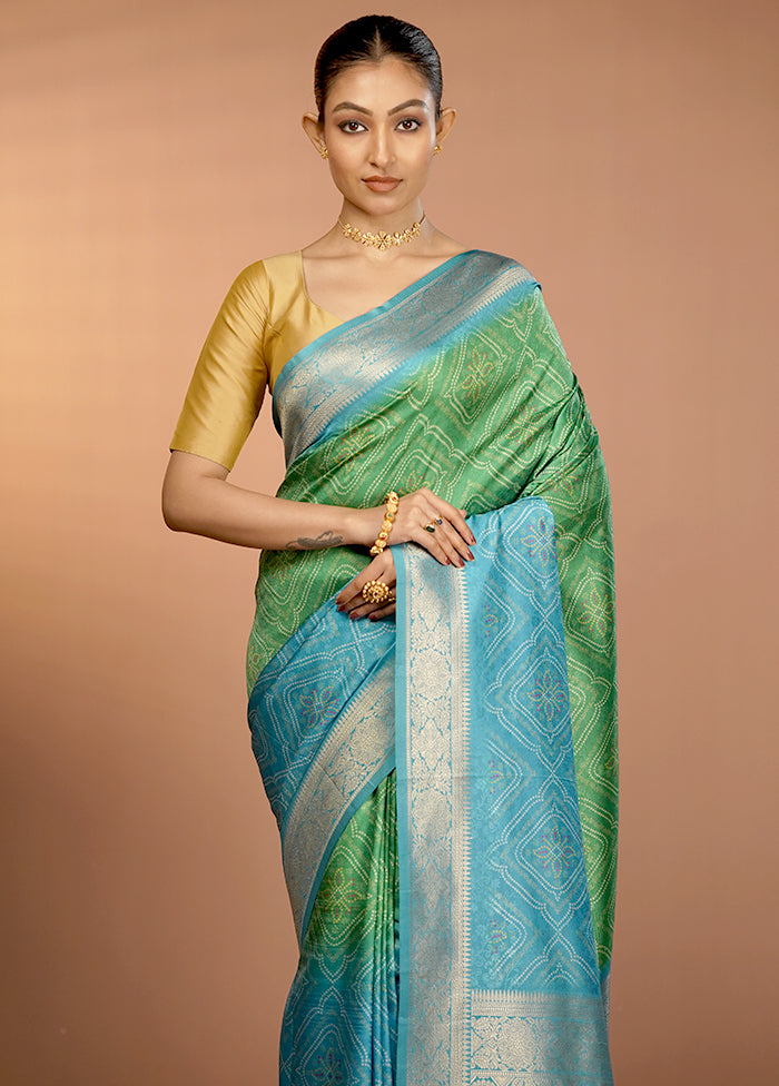 Blue Dupion Silk Saree With Blouse Piece