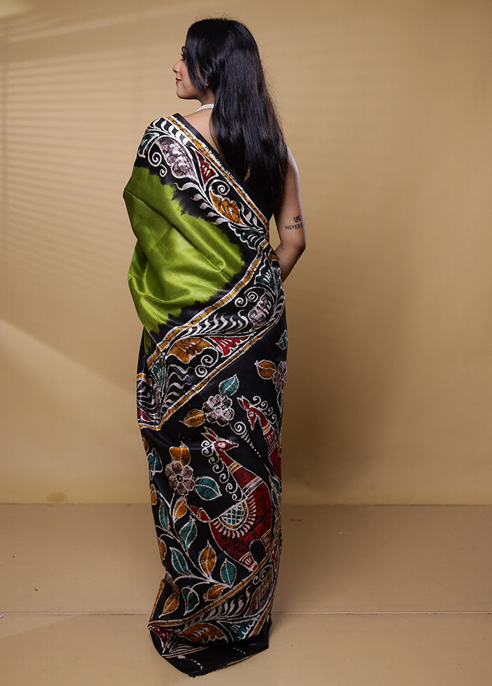 Multicolor Printed Pure Silk Saree Without Blouse Piece