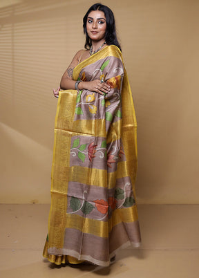 Multicolor Tussar Silk Saree With Blouse Piece