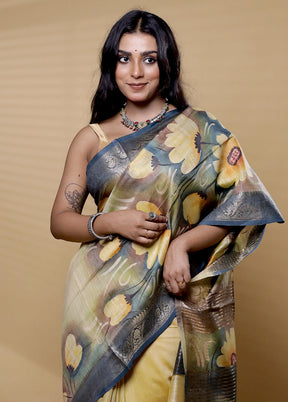 Multicolor Tussar Silk Saree With Blouse Piece