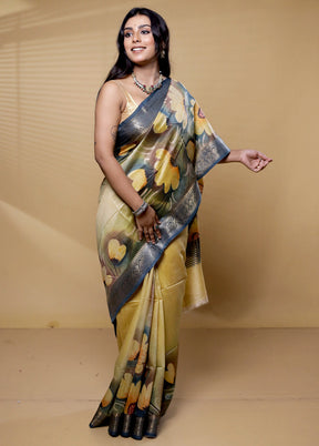 Multicolor Tussar Silk Saree With Blouse Piece