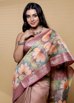 Multicolor Tussar Silk Saree With Blouse Piece