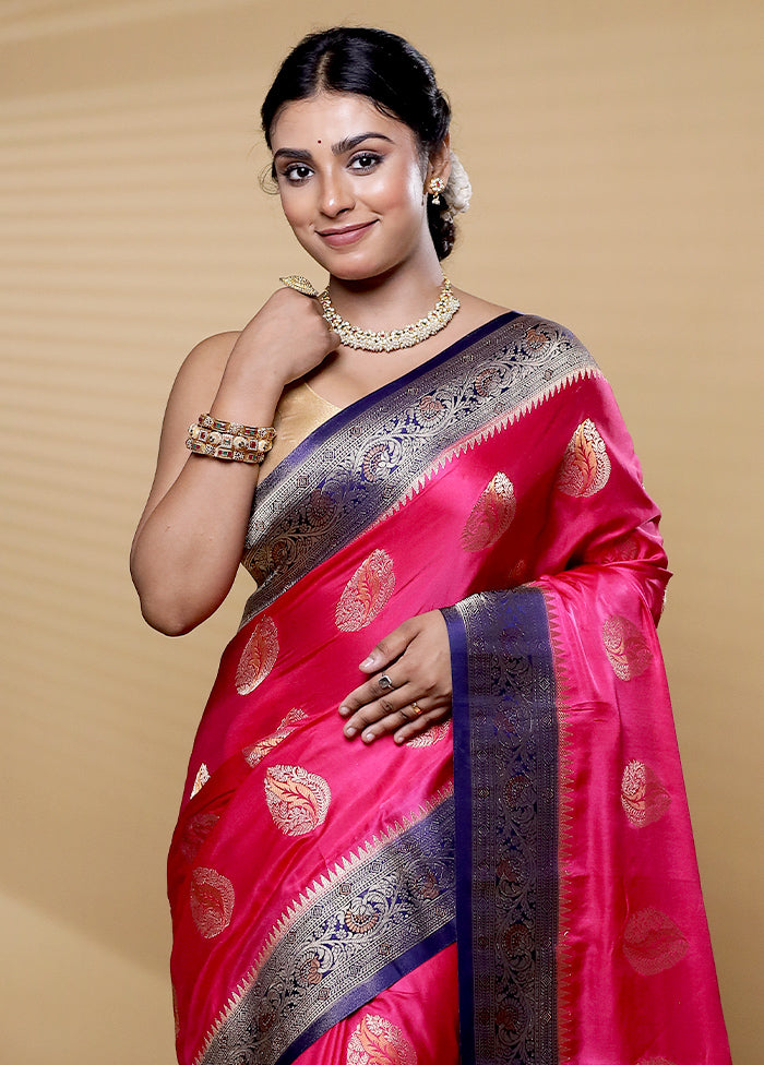 Pink Georgette Saree With Blouse Piece